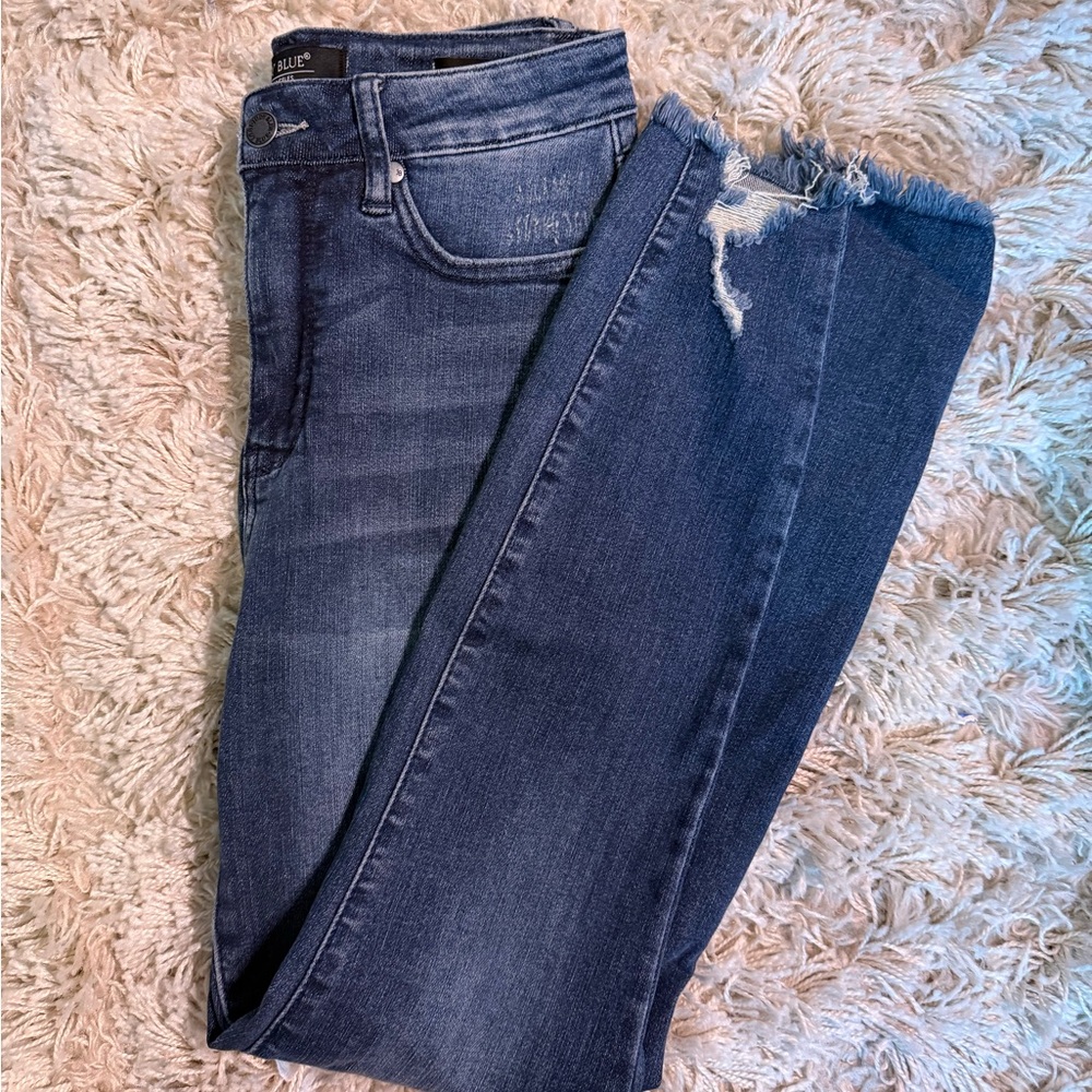 Judy Blue Dark Wash Distressed Ankle Jeans